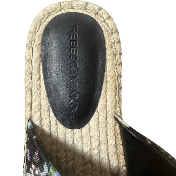 Rebecca Minkoff Women's Sz 7 Jodi Espadrille Sandals Black Floral Shoes Cottage - Picture 14 of 16